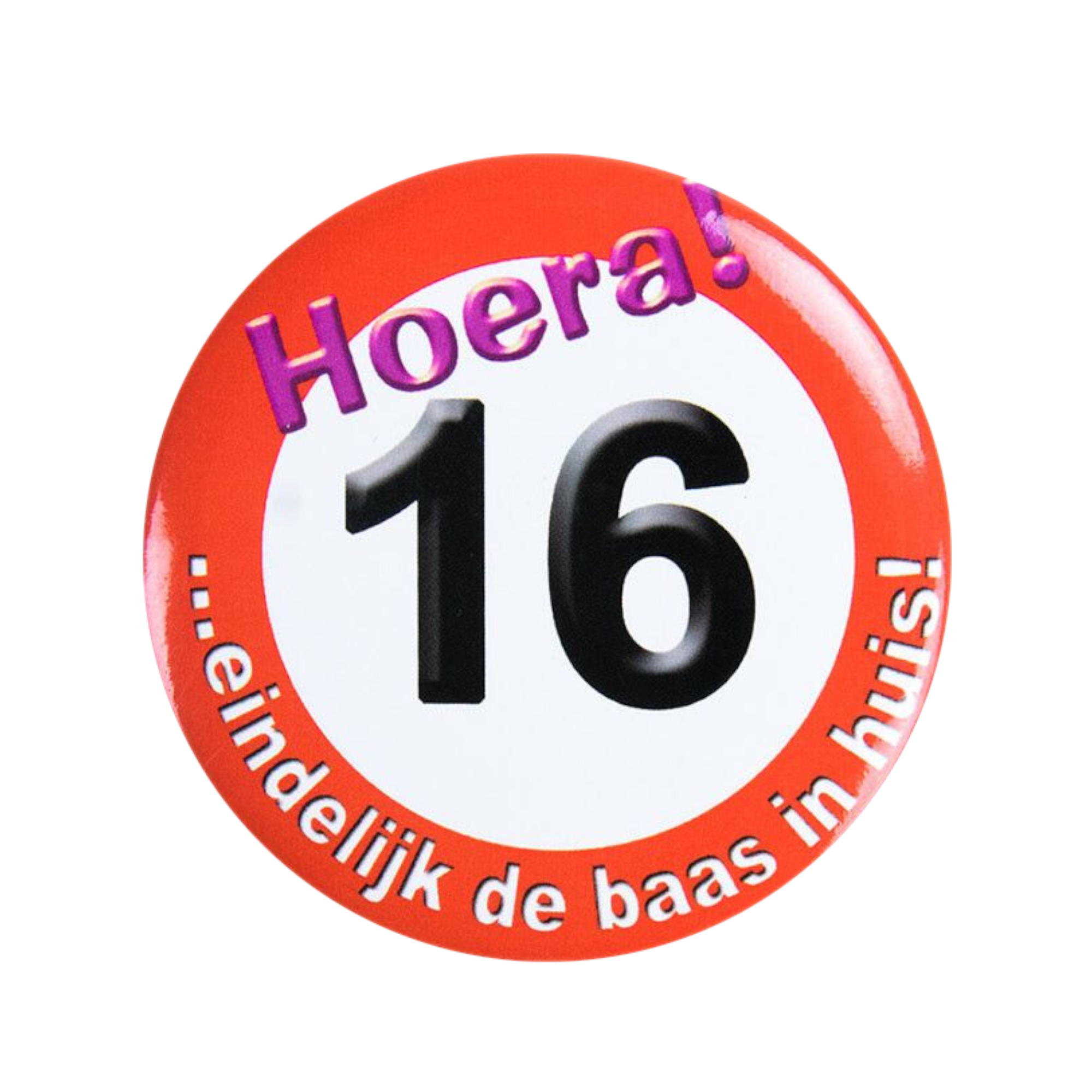 Button - 16 jaar - Verkeersbord - Klein
