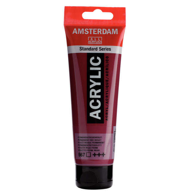 Royal Talens Verf - Acryl - 567 - Permanent rood violet - Amsterdam - 120ml