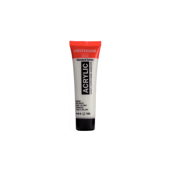 Royal Talens Verf - Acryl - 104 - Zink wit - Amsterdam - 20ml