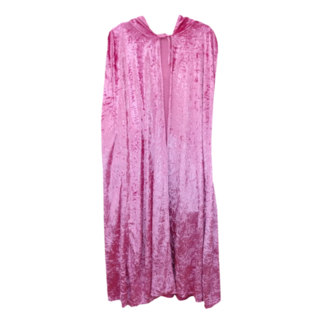 Partychimp Kostuum - Cape - Met capuchon - Velours - Roze