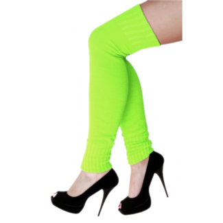 PartyXplosion Beenwarmers - Tot over de knie - Lang - Groen - Fluor, neon