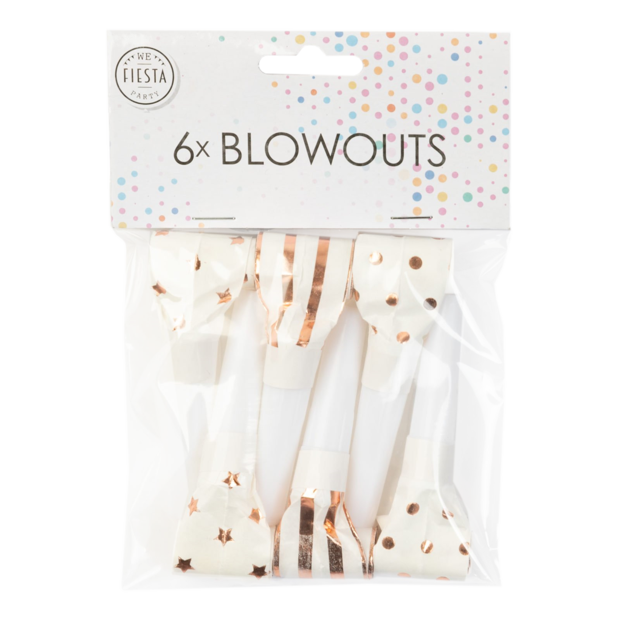 Roltongen / toeters - Roségoud, wit - 6st.