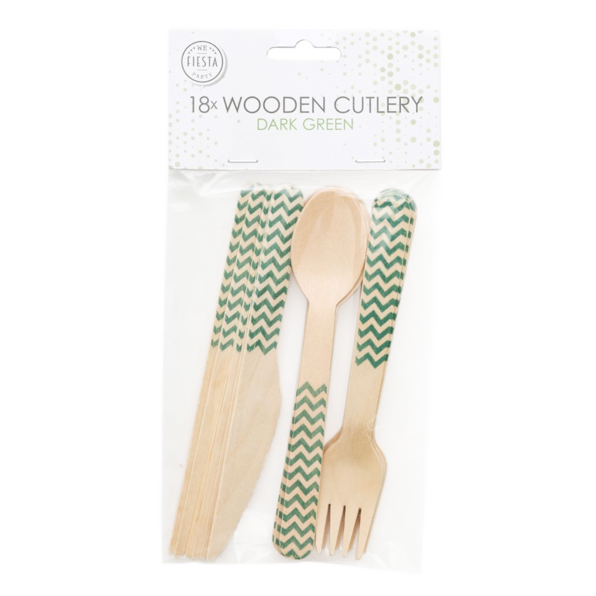 Bestek - Hout - Westland - Groen wit - 18dlg**