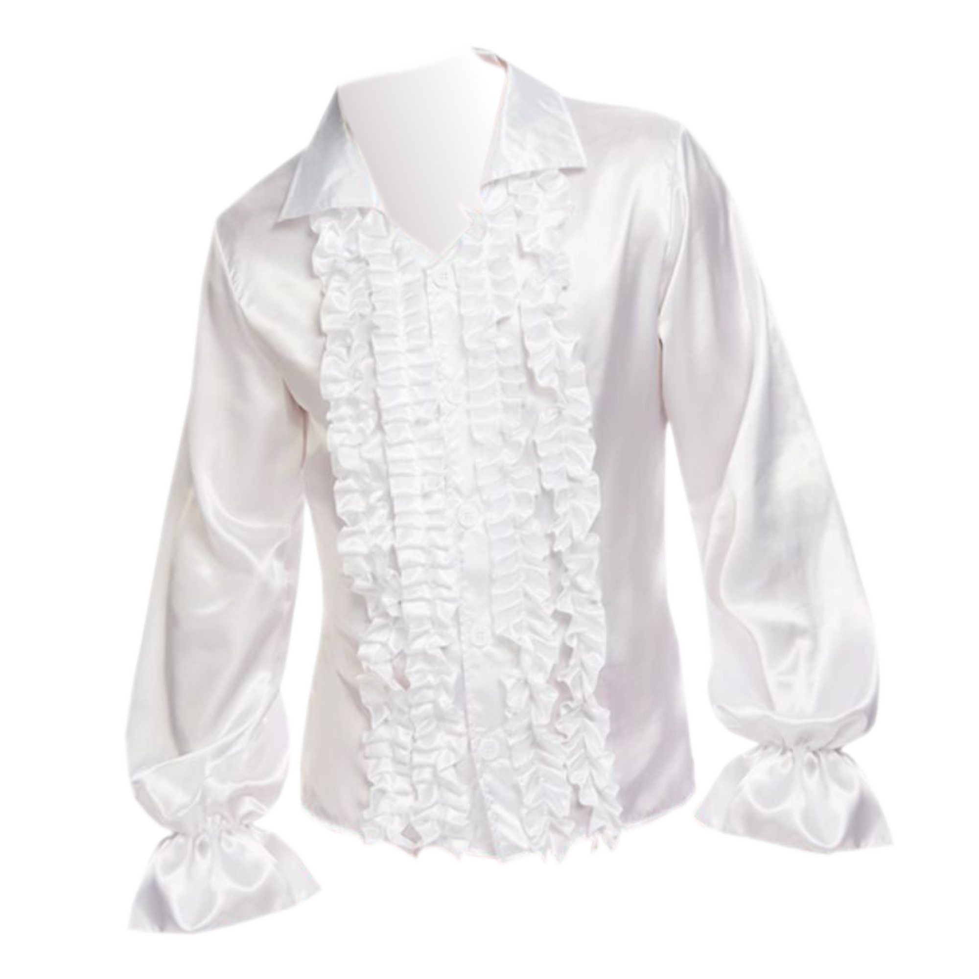 Shirt - Overhemd - Sixties - Rouches - Wit - XL