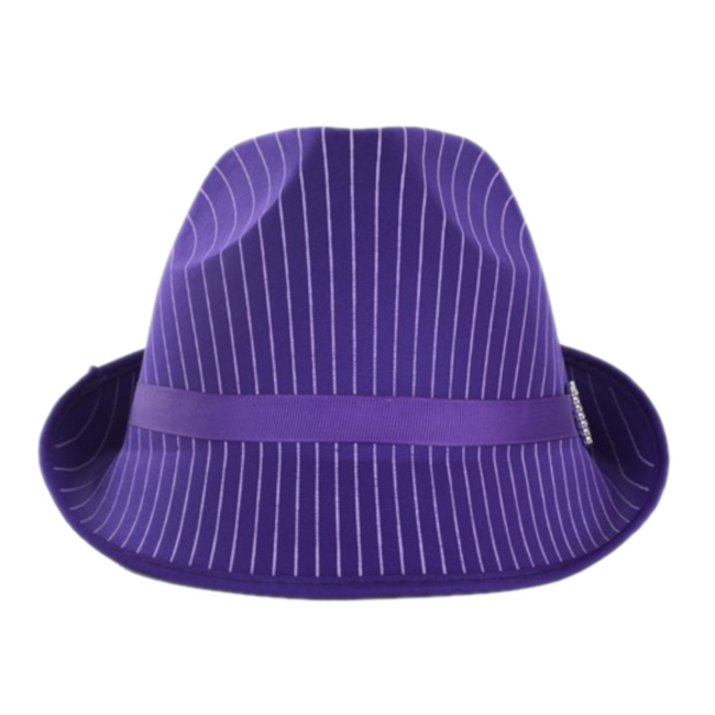 PartyXplosion Hoed - Deukhoed - Gestreept - Paars - Glans**