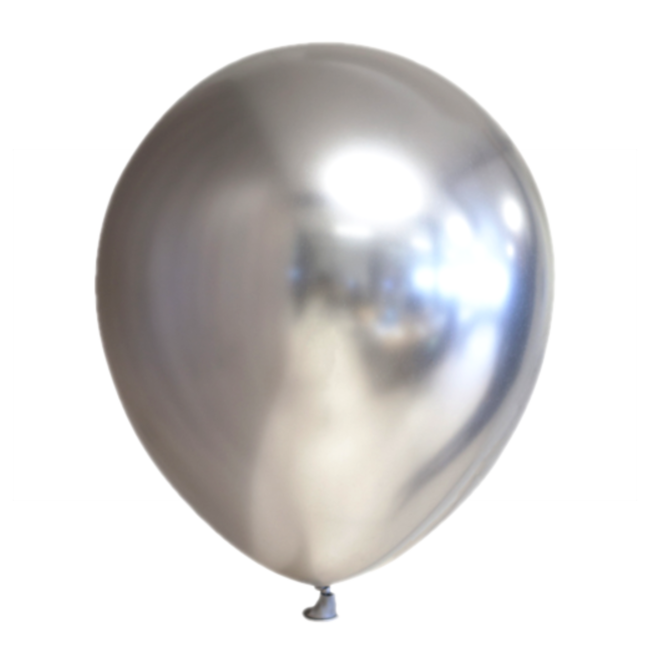 Globos Ballonnen - Zilver - Metallic - Mirror - 30cm - 10st.