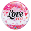 Qualatex Folieballon - Love you - Confetti hearts - Bubble - 56cm - Zonder vulling