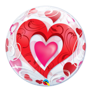 Qualatex Folieballon - Love you - Tekst wit - Bubble - 56cm - Zonder vulling