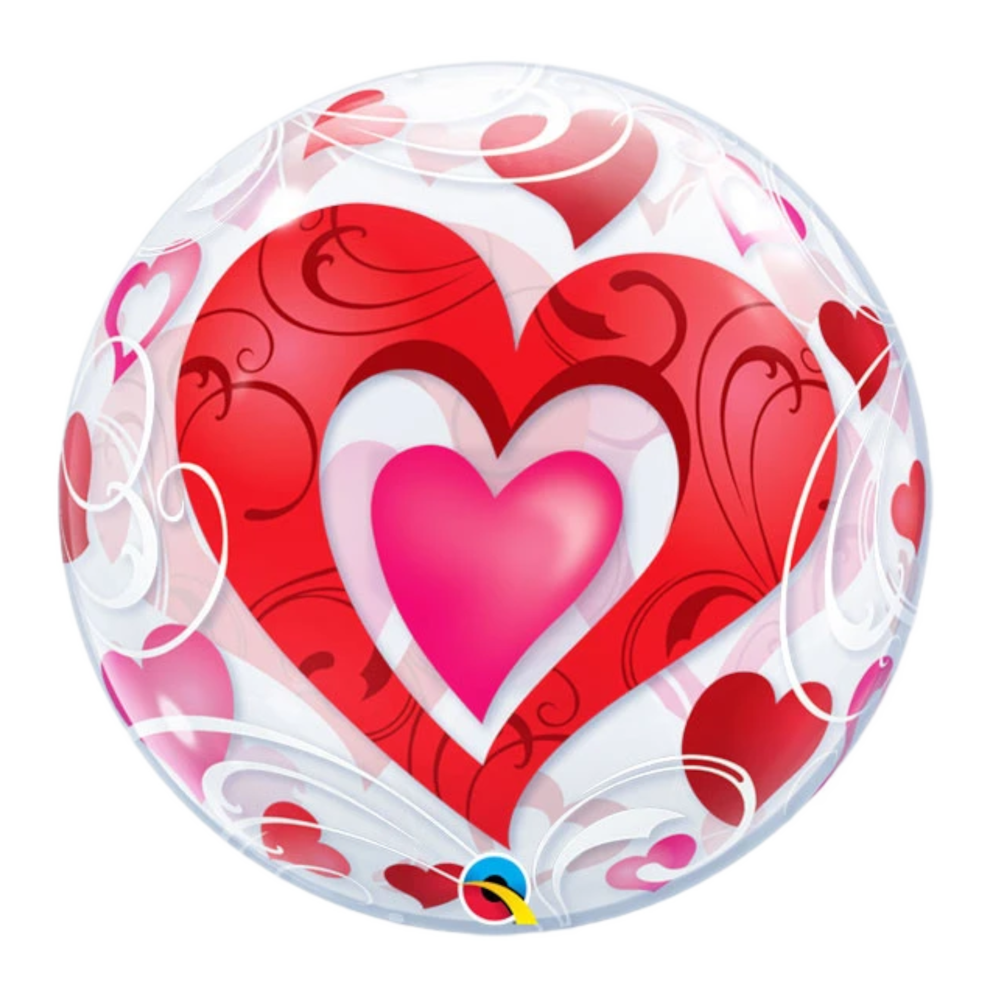 Folieballon - Love you - Tekst wit - Bubble - 56cm - Zonder vulling