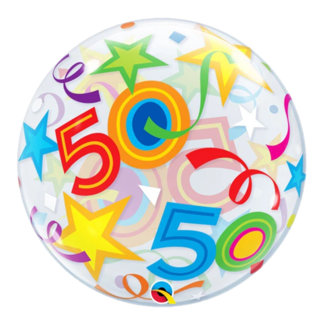 Qualatex Folieballon - 50 jaar - Bubble - 56cm - Zonder vulling