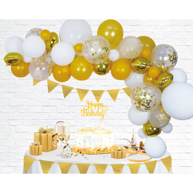 Fiesta Ballon decoratie set - Goud - 71dlg.