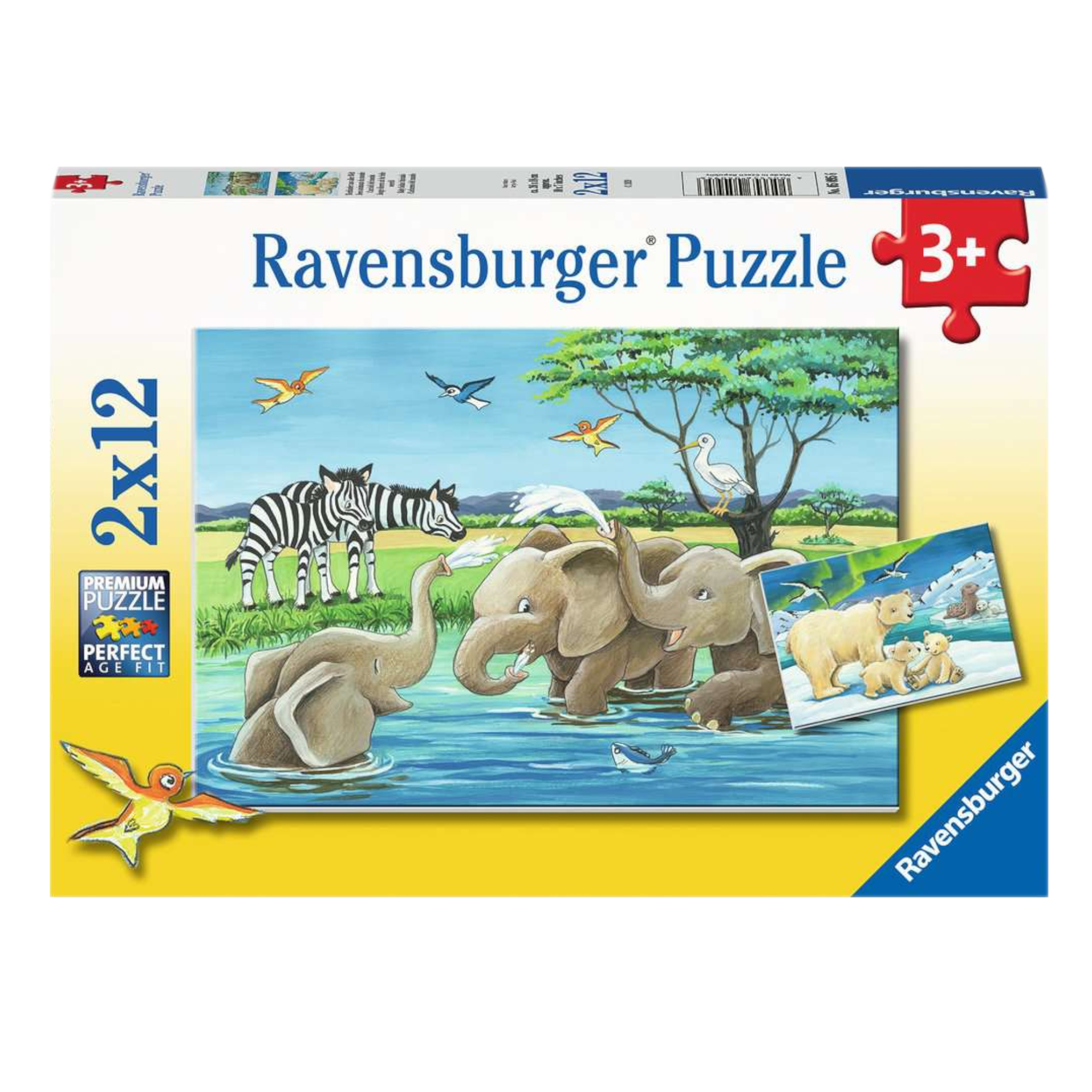 Puzzel - Jonge dieren uit de hele wereld - 2x12st.