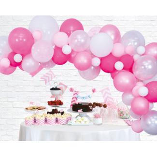 Globos Ballon decoratie set - Roze - 71dlg.