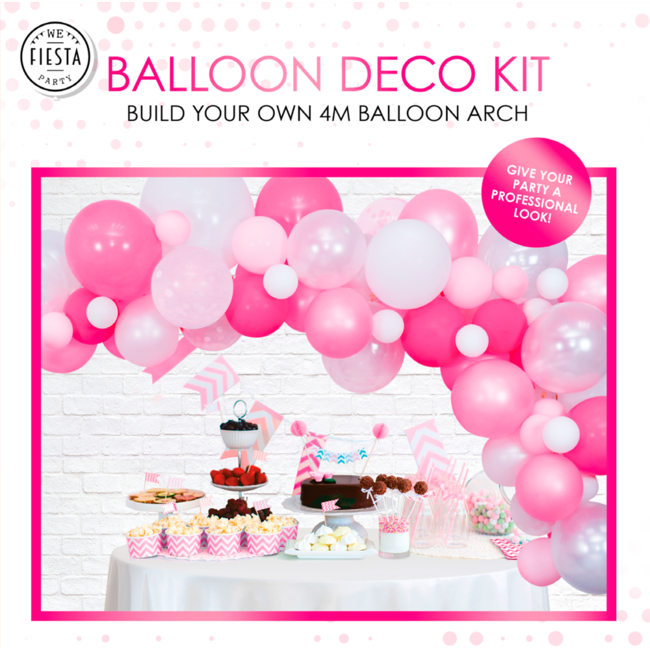 Fiesta Ballon decoratie set - Roze - 71dlg.