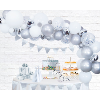 Globos Ballon decoratie set - Zilver - 71dlg.