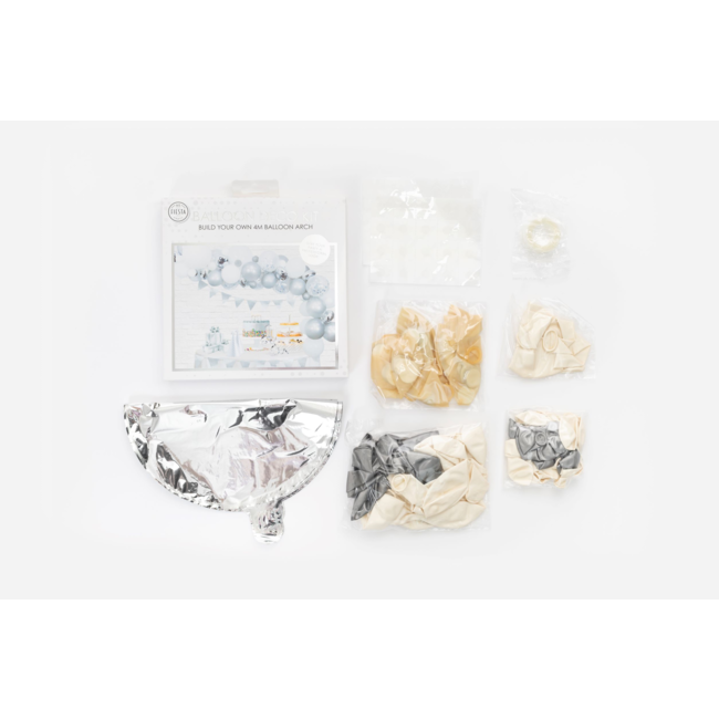 Globos Ballon decoratie set - Zilver - 71dlg.