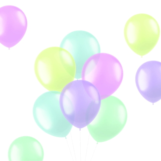 Folat Ballonnen - Transparant - Pastelkleuren - 33cm - 100st.