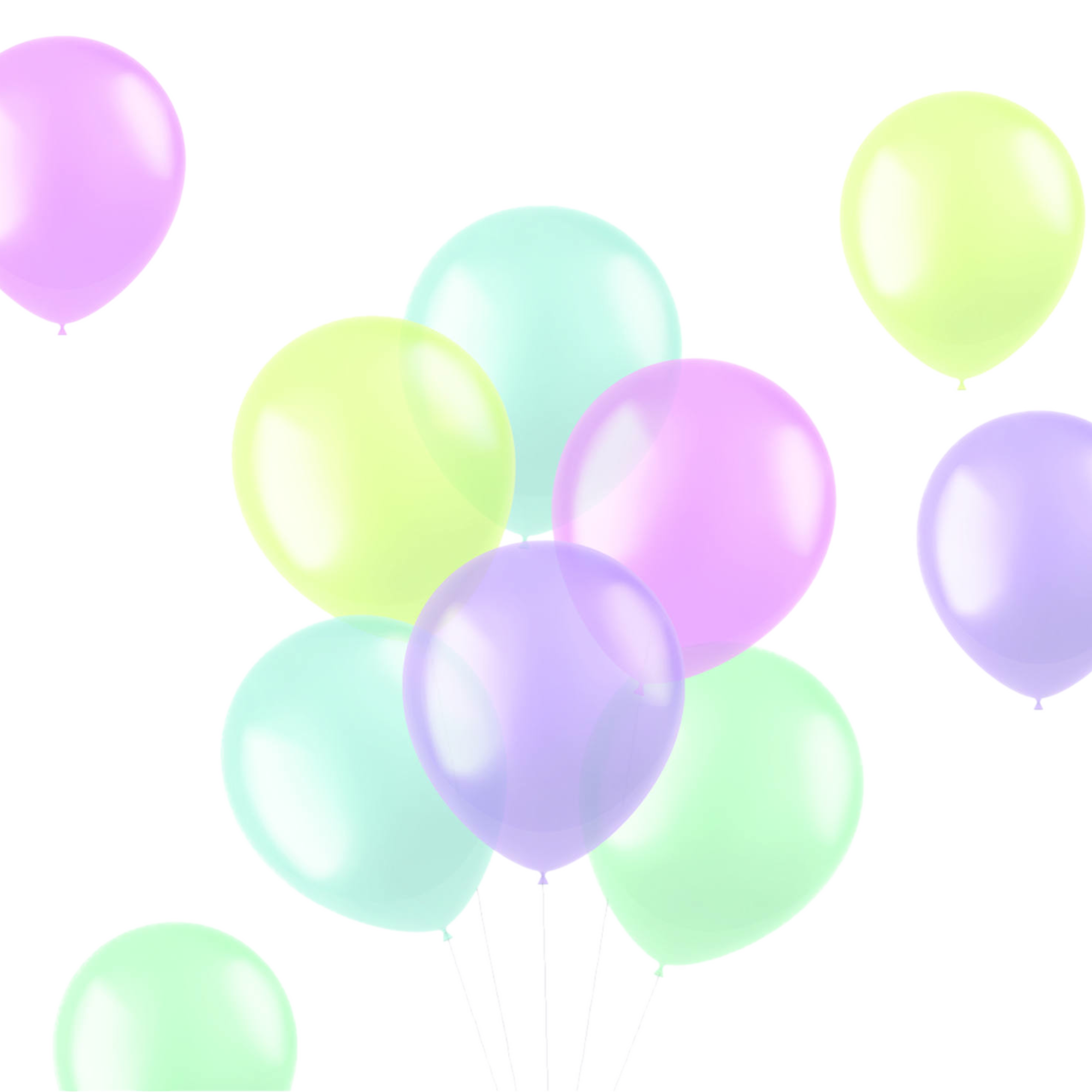 Ballonnen - Transparant - Pastelkleuren - 33cm - 100st.**