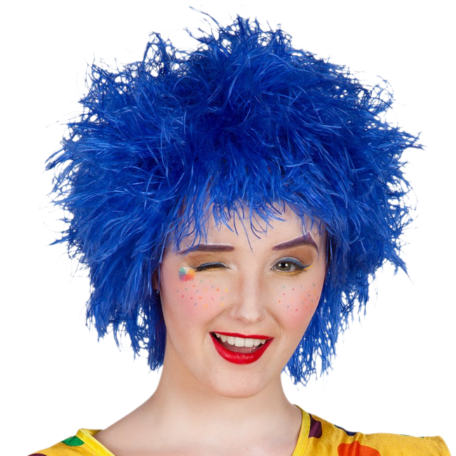 Boland Pruik - Blauw - Clown Frizzy