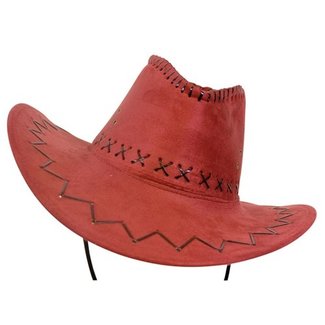 Haza-Witbaard Hoed - Cowboy - Rood - Leatherlook