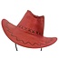 Haza-Witbaard Hoed - Cowboy - Rood - Leatherlook