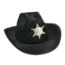 Haza-Witbaard Hoed - Cowboy - Dallas - Zwart - Met sheriffster - Vilt