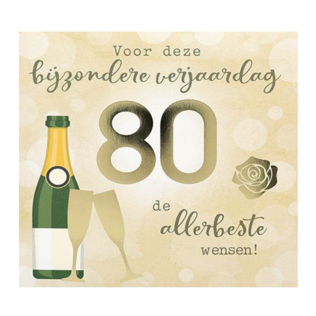 Depesche Kaart - Pop-up, licht & muziek - 80, bijzondere verjaardag - 012A.