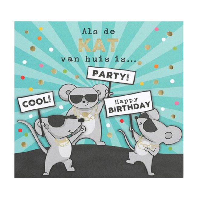 Depesche Kaart - Pop-up, licht & muziek - Als de kat van huis is - 029A.