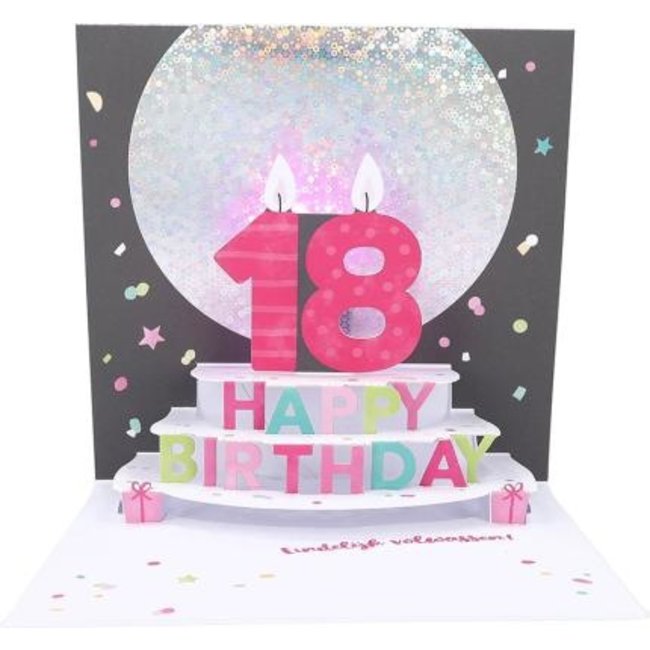 Depesche Kaart - Pop-up, licht & muziek - 18, Birthday girl - 001A.