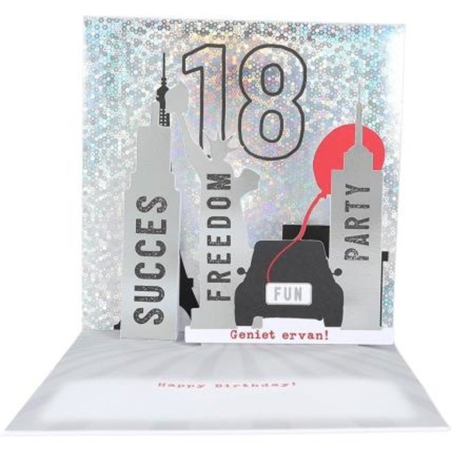 Depesche Kaart - 18, eindelijk - Pop-up, licht & muziek - 002A.