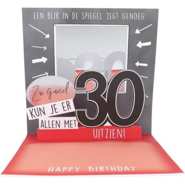Depesche Kaart - 30 is het nieuwe twintig! - Pop-up, licht & muziek - 004A.