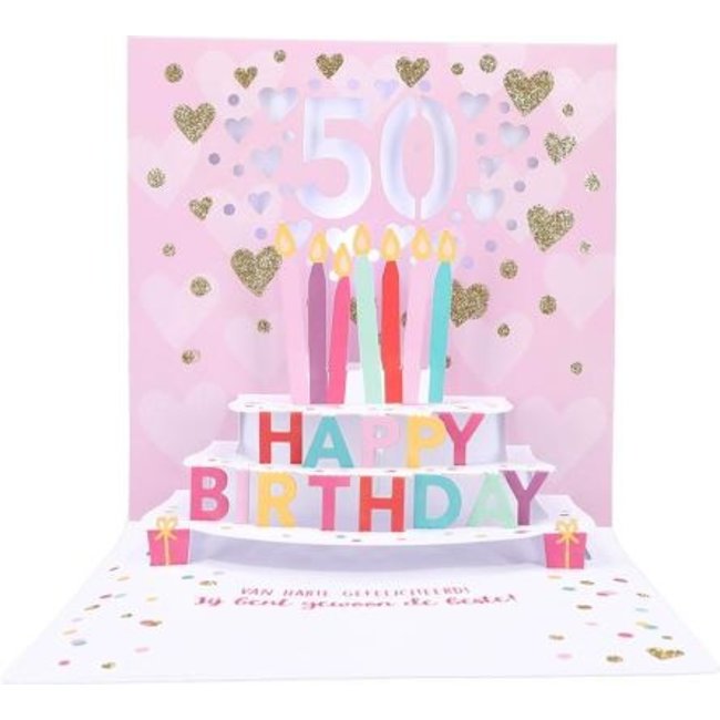 Depesche Kaart - Pop-up, licht & muziek - 50, happy Birthday - 007A.