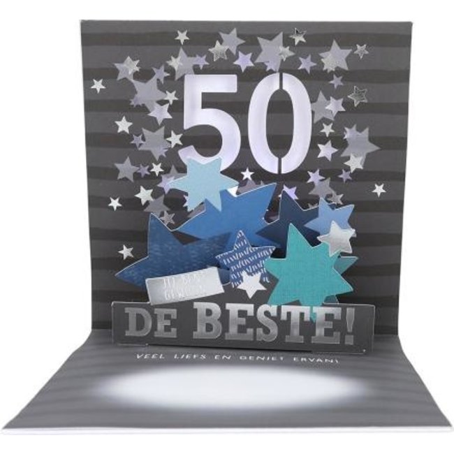 Depesche Kaart - Pop-up, licht & muziek - 50, happy Birthday - 008A.