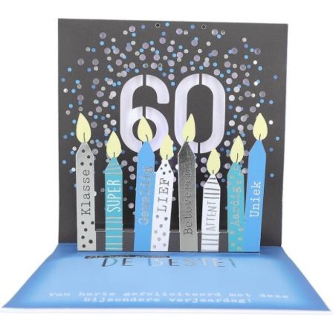 Depesche Kaart - Pop-up, licht & muziek - 60, dit moet gevierd worden! - 010A.