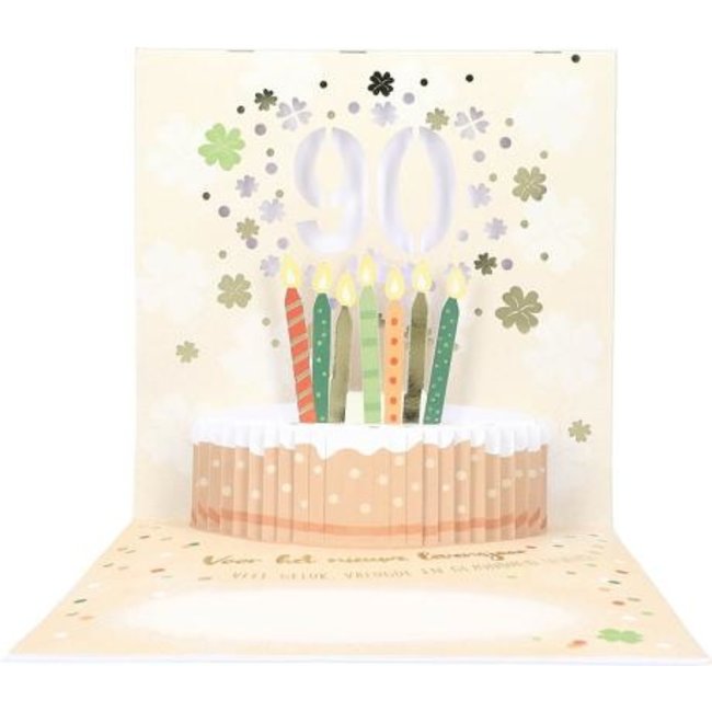 Depesche Kaart - Pop-up, licht & muziek - 90, bijzondere verjaardag - 013A.