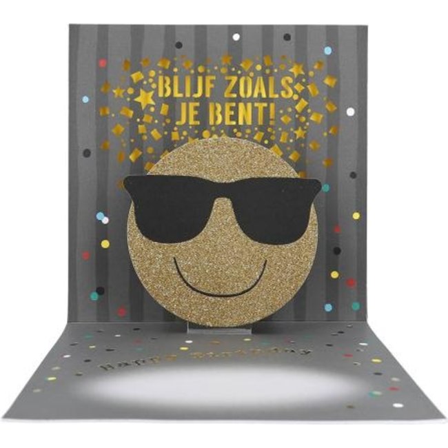 Depesche Kaart - Pop-up, licht & muziek - Voor je verjaardag, smiley - 016A.
