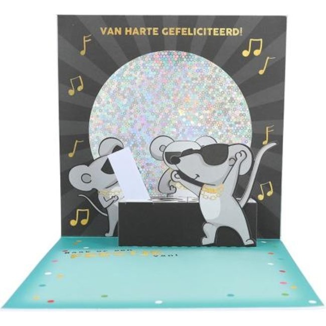 Depesche Kaart - Als de kat van huis is - Pop-up, licht & muziek - 029A.