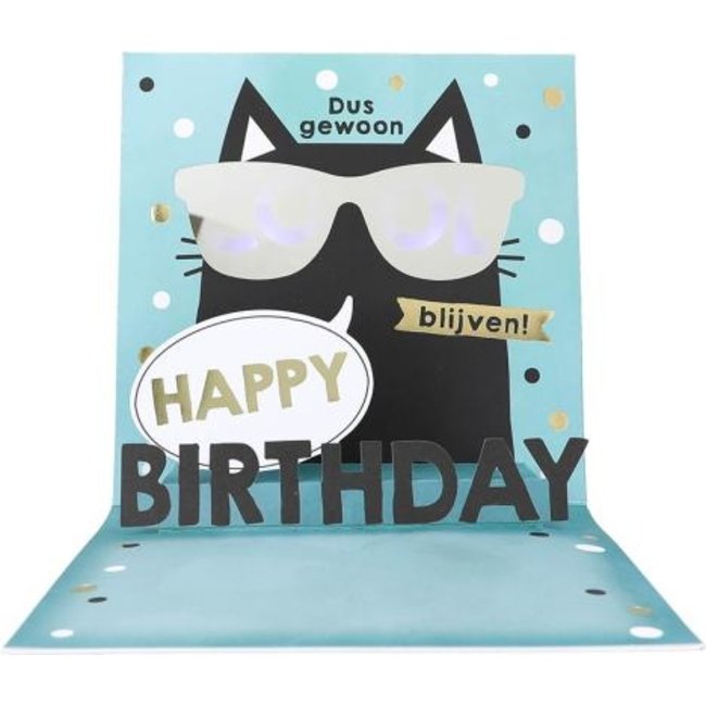 Depesche Kaart - Pop-up, licht & muziek - Ouder worden is niet voor pussies! - 035A.