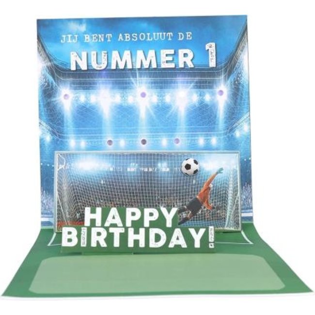 Depesche Kaart - Pop-up, licht & muziek - Raak! Doelpunt! Voltreffer! Goal! - 036A.