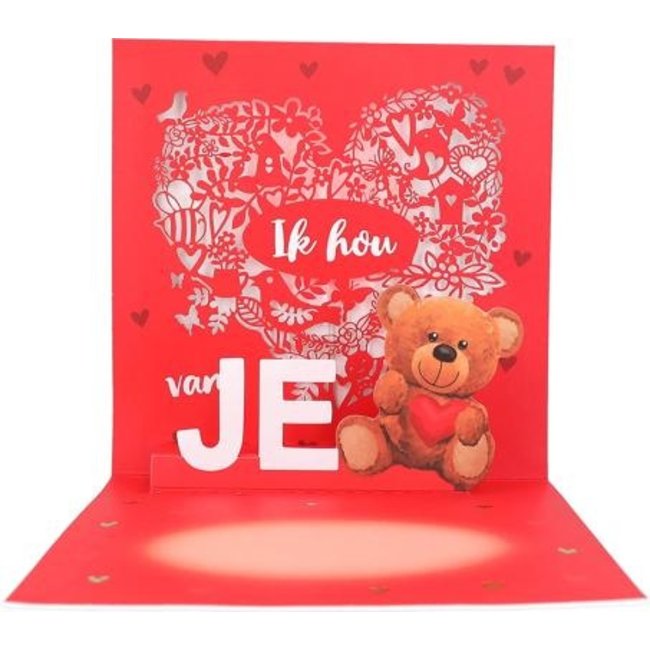 Depesche Kaart - Pop-up, licht & muziek - Voor je verjaardag, heel veel liefs - 040A.