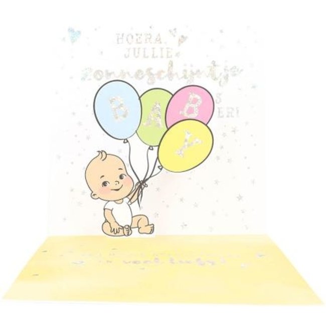 Depesche Kaart - Pop-up, licht & muziek - Een baby, goed gedaan - 047A.