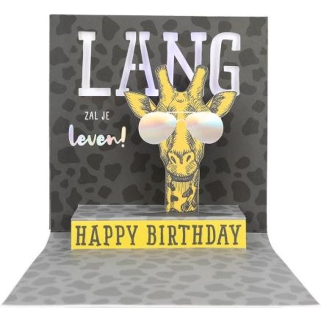 Depesche Kaart - Happy birthday, wees gewoon jezelf - Pop-up, licht & muziek - 056A.