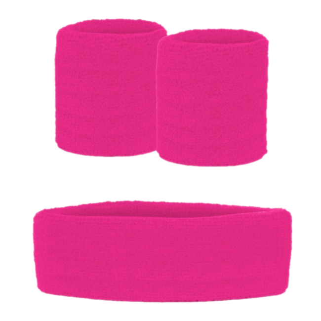 PartyXplosion Zweetbandjes - Neon roze - Set - 3dlg.