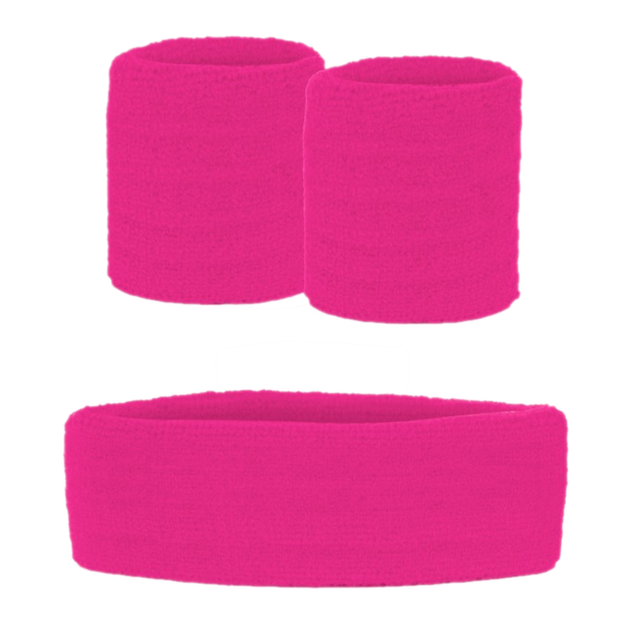 Zweetbandjes - Neon roze - Set - 3dlg.