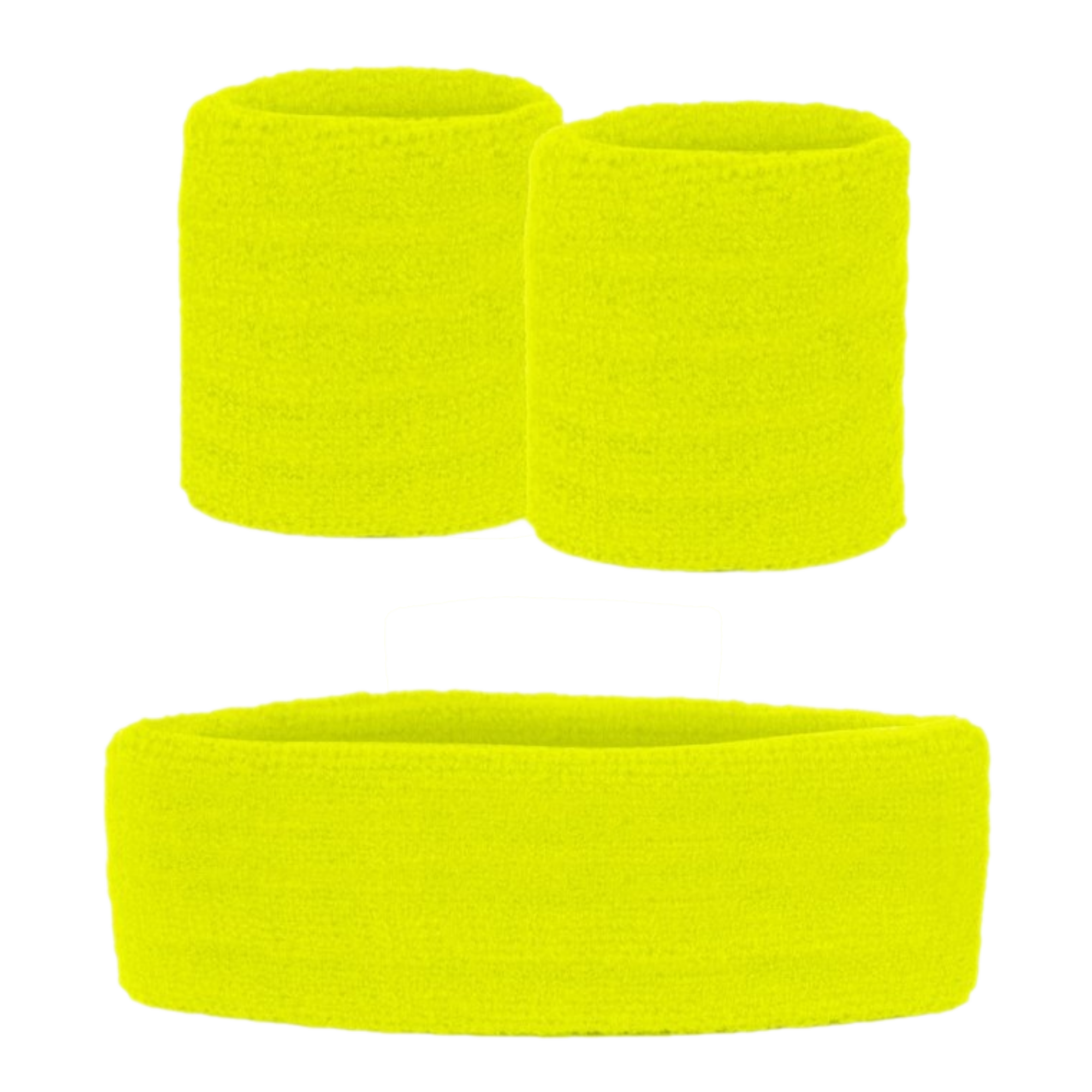 Zweetbandjes - Neon geel - Set - 3dlg.