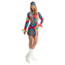 Partychimp Kostuum - Jurk - Hippie - Tye dye - Neon - S