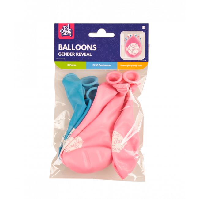 Paperdreams Ballonnen - Boy? Girl? Oh, baby! - Gender reveal - 30cm - 8st.