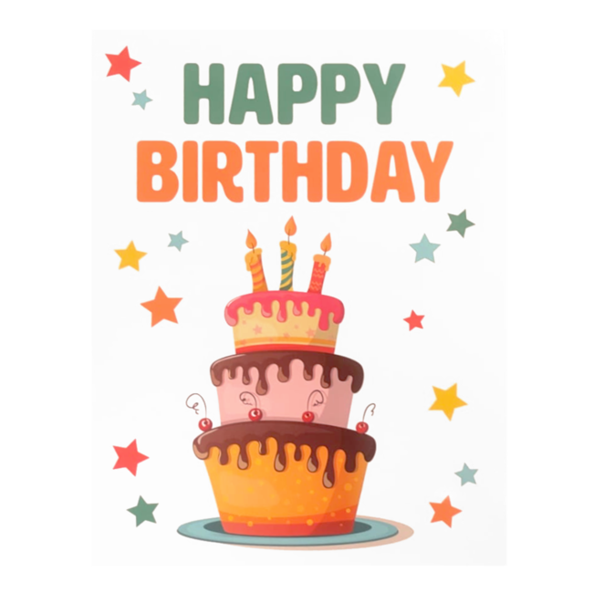 Artige Kaart - A4 formaat - Happy Birthday - MAX005-A