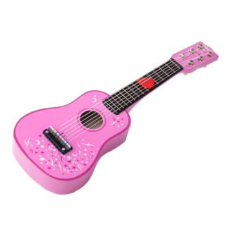 Tidlo Gitaar - Roze - Bloemen - Hout