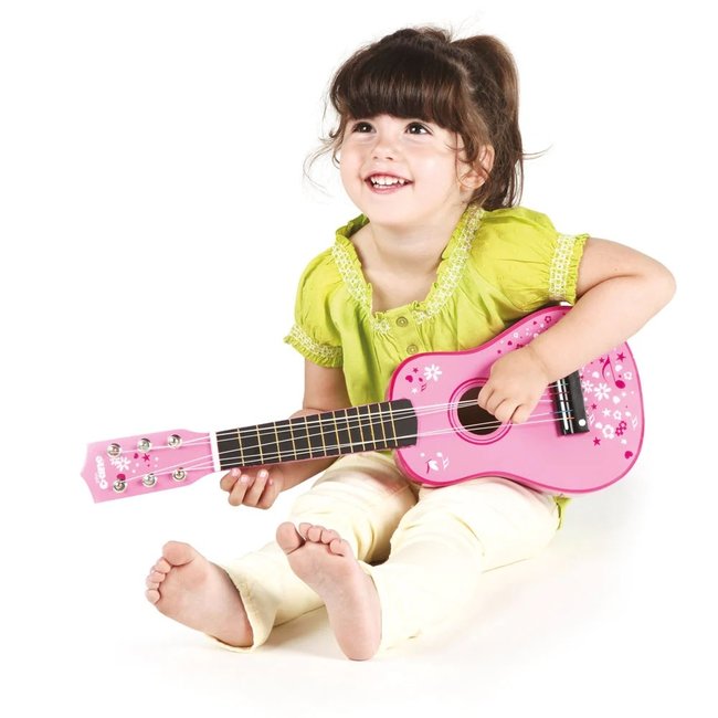 Tidlo Gitaar - Roze - Bloemen - Hout